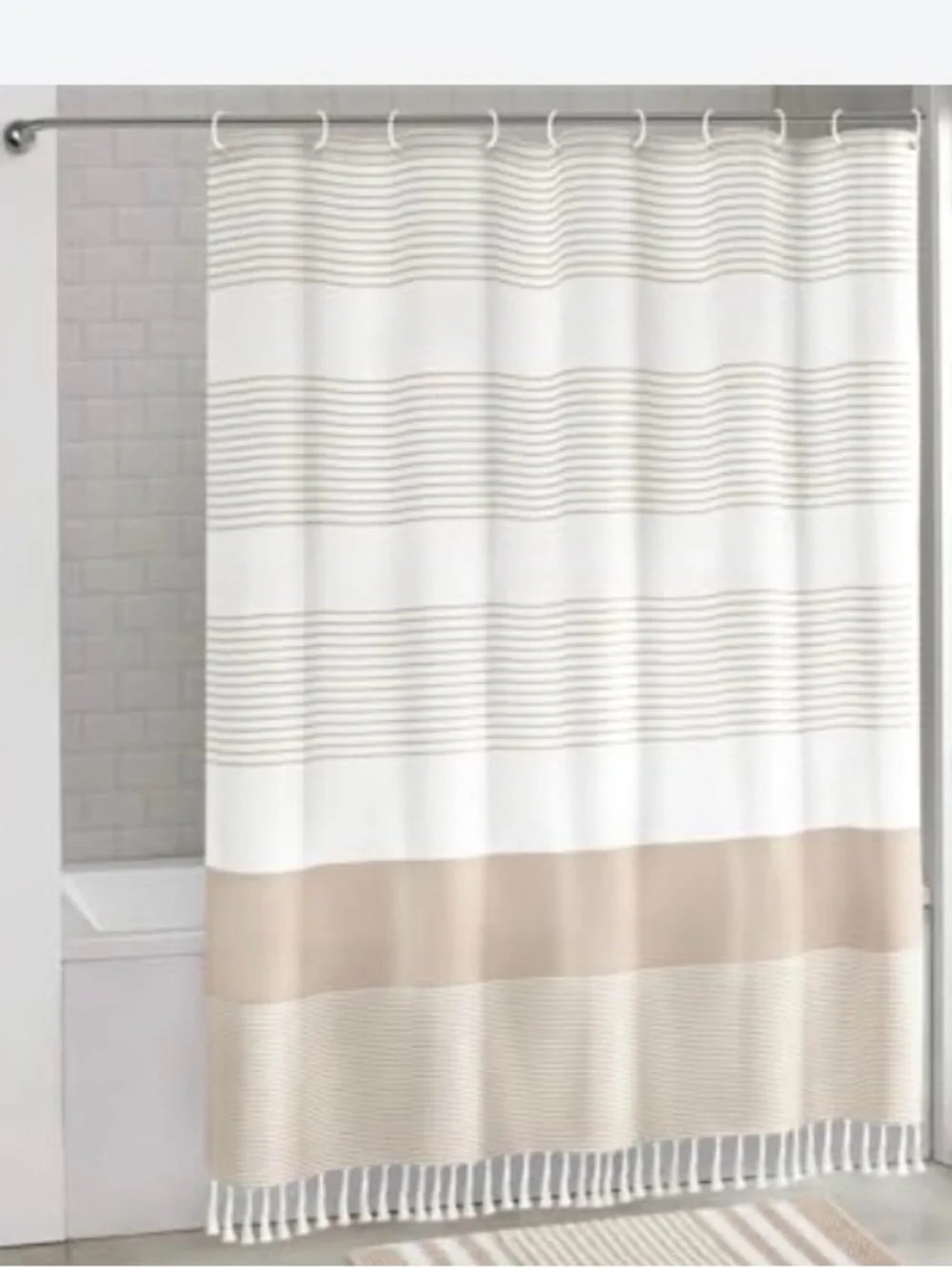 Awellife Beige Bathroom Shower Curtain 72